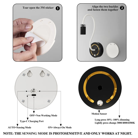 Rechargeable Motion Sensor Night Light – DIY Silicone Hose Lamp for Bedroom & Desk (Black) | Other Colors Available in Store