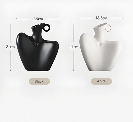 Wabi-Sabi Human Form Vase Set (Black & White) – Artistic Home Decor for Flowers | Other Luxury Styles Available in Store