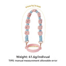 Hand-Woven Flower Water Bottle Strap with Silicone Ring 41cm/16.14 inch – Universal Cup Holder for 14oz, 30oz, and 40oz Stanley Tumblers, Adjustable Shoulder Strap with Rose Gold Clips and Net Pouch (Pink)