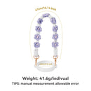 Hand-Woven Flower Water Bottle Strap with Silicone Ring 41cm/16.14 inch – Universal Cup Holder for 14oz, 30oz, and 40oz Stanley Tumblers, Adjustable Shoulder Strap with Rose Gold Clips and Net Pouch (Purple)