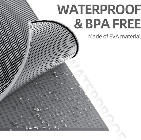 Double-Layer EVA Cat Litter Mat for Litter Box, Honeycomb Design Traps Scattered Sand, Waterproof & Non-Slip Floor Protector, Easy to Clean & Reuse (Grey)