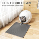 Double-Layer EVA Cat Litter Mat for Litter Box, Honeycomb Design Traps Scattered Sand, Waterproof & Non-Slip Floor Protector, Easy to Clean & Reuse (Grey)