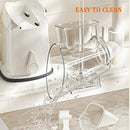 5-in-1 Hand Crank Rotary Vegetable Slicer & Grater with 10 Blades, Hidden Storage Box for Kitchen Food Prep (White)
