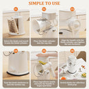 5-in-1 Hand Crank Rotary Vegetable Slicer & Grater with 10 Blades, Hidden Storage Box for Kitchen Food Prep (White)