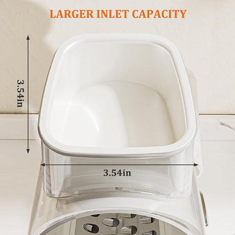 5-in-1 Hand Crank Rotary Vegetable Slicer & Grater with 10 Blades, Hidden Storage Box for Kitchen Food Prep (White)