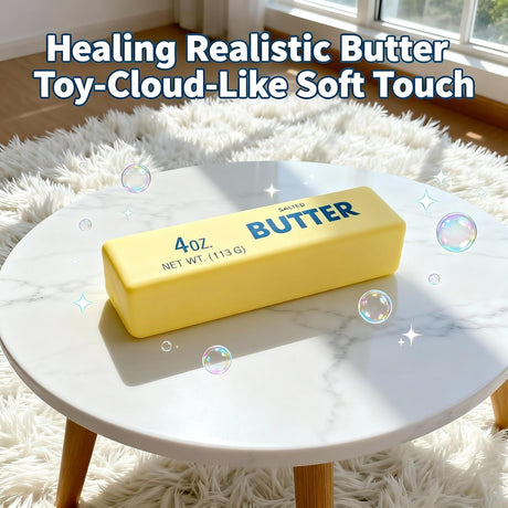 2 PCS Giant Butter Stick Squishy Toy for Office & School – Slow Rising Stress Reliever to Calm Anxiety (Yellow)
