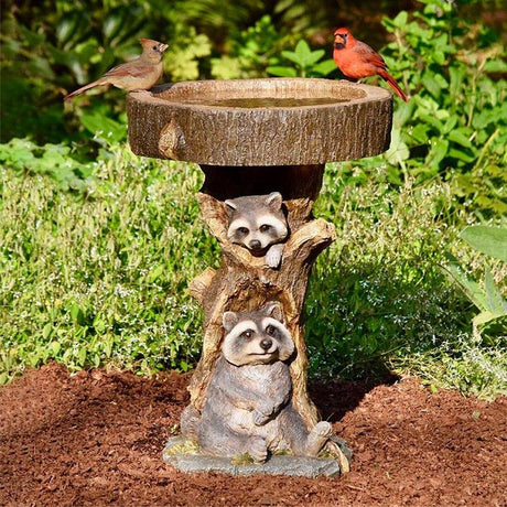Resin Bird Bath Statue for Garden, Outdoor Decorative Bird Feeder & Water Fountain, Whimsical Yard Sculpture for Patio & Lawn(Dog)