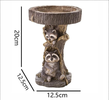 Resin Bird Bath Statue for Garden, Outdoor Decorative Bird Feeder & Water Fountain, Whimsical Yard Sculpture for Patio & Lawn(Dog)