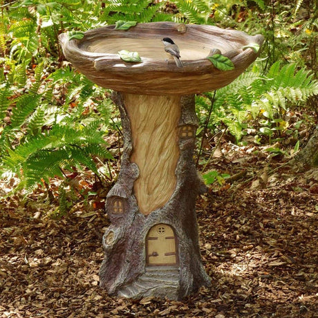 Resin Bird Bath Statue for Garden, Outdoor Decorative Bird Feeder & Water Fountain, Whimsical Yard Sculpture for Patio & Lawn(Fox)