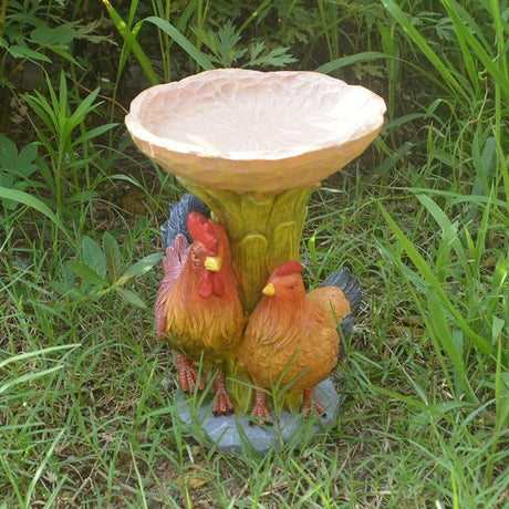 Resin Bird Bath Statue for Garden, Outdoor Decorative Bird Feeder & Water Fountain, Whimsical Yard Sculpture for Patio & Lawn(Treehouse)