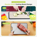Dual-Sided Kitchen Cutting Boards with Titanium-Look & Textured PP Surfaces, Juice Groove, Grinding Area, Non-Slip Edges, and Integrated Handles—For Separating Raw/Cooked Foods and Efficient Meal Prep
