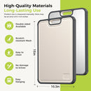 Dual-Sided Kitchen Cutting Boards with Titanium-Look & Textured PP Surfaces, Juice Groove, Grinding Area, Non-Slip Edges, and Integrated Handles—For Separating Raw/Cooked Foods and Efficient Meal Prep
