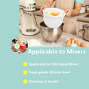 Silicone Bowl Liner for 4.5–5-Quart Stand Mixer – Food-Grade, Collapsible, Non-Stick Replacement Inner Bowl with Lid, Dishwasher Safe, Oven & Fridge Ready (White)