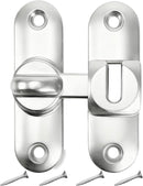 90/180 Degree Zinc Alloy Flip Lock for Barn & Sliding Doors – Heavy Duty Security Latch for Cabinets, Windows & Sheds (Silver)