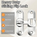 90/180 Degree Zinc Alloy Flip Lock for Barn & Sliding Doors – Heavy Duty Security Latch for Cabinets, Windows & Sheds (Silver)