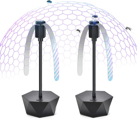 Portable Anti-Fly Fan for Table – Foldable Insect Repeller with Soft Blades, Silent Operation for Indoor Outdoor Use, Picnic, BBQ, Kitchen, and Camping (Black)