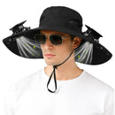 Solar-Powered Dual-Fan Sun Hat – UPF 50+ Wide-Brim Outdoor Hat with 2 USB/Solar Rechargeable Fans, Adjustable Strap, Breathable Mesh, for Fishing, Hiking, Beach & Gardening; Unisex Cooling Cap with 800mAh Battery (Black)