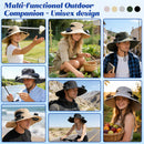 Solar-Powered Dual-Fan Sun Hat – UPF 50+ Wide-Brim Outdoor Hat with 2 USB/Solar Rechargeable Fans, Adjustable Strap, Breathable Mesh, for Fishing, Hiking, Beach & Gardening; Unisex Cooling Cap with 800mAh Battery (Black)