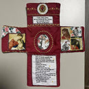 Mini Handcrafted Catholic Pocket Shrine – Foldable Prayer Altar with Silver Cross, Religious Art & Embroidered Prayers, Portable Faith Companion, 6.5 x 5.5 Inches (Purple)