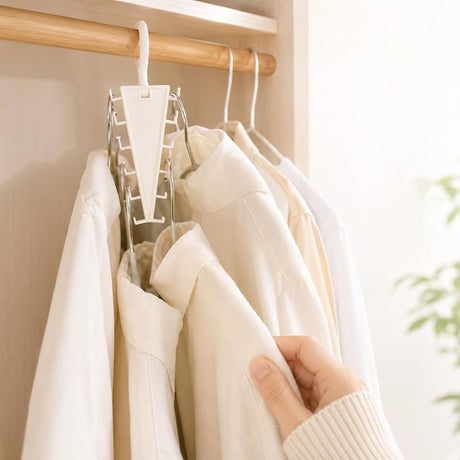 4-Pack V-Shaped 360° Rotating Closet Organizer with 12 Hooks for Hats, Bags & Scarves, Space-Saving Wardrobe Hanger (White)