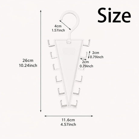 6-Pack V-Shaped 360° Rotating Closet Organizer with 12 Hooks for Hats, Bags & Scarves, Space-Saving Wardrobe Hanger (White)