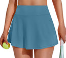 Women's Tennis Skirt with Pockets & Built-in Shorts – High-Waisted Golf Running Skort for Active Lifestyle, Sporty Fitness Wear blue,XXL)