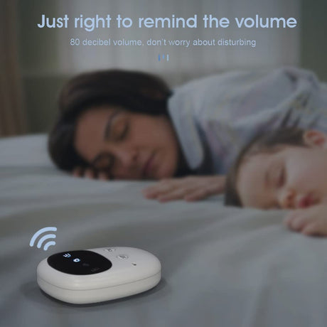 Wireless Bedwetting Alarm for Kids & Adults – Reusable Urine Sensor with Vibration & Sound Alert, No Wires, Easy Clip Design, USB Charging (White)