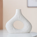 Minimalist Ceramic Vase Set (2-Piece): Modern Home Decor for Flower Arrangements (White) | Black Version Available In-Store