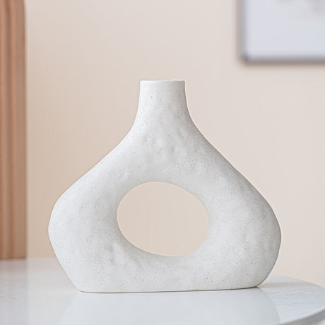 Minimalist Ceramic Vase Set (2-Piece): Modern Home Decor for Flower Arrangements (White) | Black Version Available In-Store