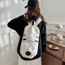 Cute Dog Face Backpack for Kids & Teens – White Cartoon Animal School Bag with Long Ears, Large Capacity Daypack for Girls and Boys (White)