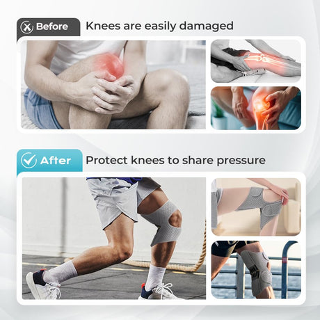 Knee Assistive Brace with Carbon Steel Spring Support – Breathable Perforated Sleeve, Adjustable Straps, Joint Stabilization & Pain Relief for Walking, Running, Hiking, Rehabilitation; Unisex Design for Men & Women (Grey)