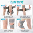 Knee Assistive Brace with Carbon Steel Spring Support – Breathable Perforated Sleeve, Adjustable Straps, Joint Stabilization & Pain Relief for Walking, Running, Hiking, Rehabilitation; Unisex Design for Men & Women (Grey)