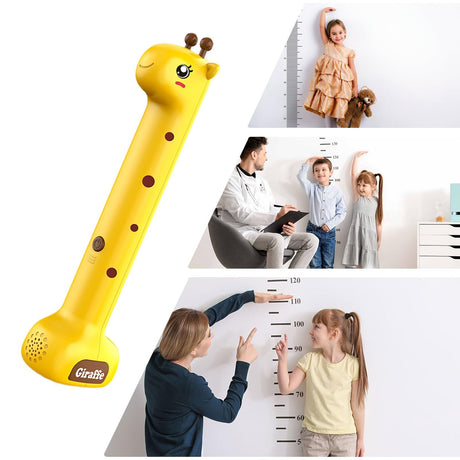 Giraffe Ultrasonic Height Tracker for Kids – Fun Wall-Mounted Growth Measuring Device for Home, Daycare & Pediatric Clinic (Yellow)