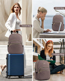 Stylish Laptop Backpack for Women – Large Capacity 27L Computer Bag with 15.6 Inch Compartment, USB Charging Port & 16 Pockets – Ideal for College, Work & Travel (Brown)