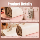 4-in-1 Expandable Makeup Bag with Removable Pockets – Waterproof Travel Cosmetic Organizer for Women, Large Capacity Vanity Case with Hanging Design (White)