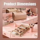 4-in-1 Expandable Makeup Bag with Removable Pockets – Waterproof Travel Cosmetic Organizer for Women, Large Capacity Vanity Case with Hanging Design (Brown)