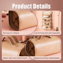 4-in-1 Expandable Makeup Bag with Removable Pockets – Waterproof Travel Cosmetic Organizer for Women, Large Capacity Vanity Case with Hanging Design (Brown)
