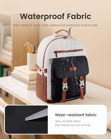 School Backpack for Teens & Students – Large Capacity Laptop Bag with 15.6 Inch Compartment, Waterproof Fabric & Multiple Pockets, Ideal for College, Travel, and Daily Use (Black)
