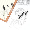 Complete 10-Piece Geometry Kit Set – Precision Drafting Tools with Metal Compasses, Rulers, Protractor & Pencil Sharpener – Ideal for Students, Engineers & Artists (Black)