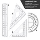Complete 10-Piece Geometry Kit Set – Precision Drafting Tools with Metal Compasses, Rulers, Protractor & Pencil Sharpener – Ideal for Students, Engineers & Artists (Black)