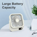 Magnetic Rechargeable Mini Desk Fan with 5-Speed LED Display for Office, Dorm & Bedside Use (White)