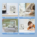Magnetic Rechargeable Mini Desk Fan with 5-Speed LED Display for Office, Dorm & Bedside Use (White)