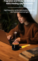 Pipe-Shaped Aromatherapy Humidifier with LED Flame & Mist – USB Desk Diffuser for Home, Office, Bedside (White) | Other Colors Available in Store