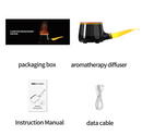 Pipe-Shaped Aromatherapy Humidifier with LED Flame & Mist – USB Desk Diffuser for Home, Office, Bedside (Black) | Other Colors Available in Store