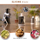 Manual Rotary Food Slicer & Grater with 3 Stainless Steel Drums – Suction Base Vegetable Shredder for Cheese, Potatoes & More (Black)