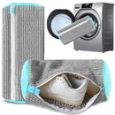 2-Pack Reusable Shoe Washing Machine Bag – White Protective Laundry Bag for All Shoes, Anti-Deformation & Deep Clean with Zipper Lock (Grey)