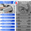 2-Pack Reusable Shoe Washing Machine Bag – White Protective Laundry Bag for All Shoes, Anti-Deformation & Deep Clean with Zipper Lock (Grey)