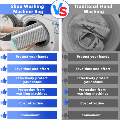 2-Pack Reusable Shoe Washing Machine Bag – White Protective Laundry Bag for All Shoes, Anti-Deformation & Deep Clean with Zipper Lock (Grey)
