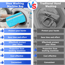 2-Pack Reusable Shoe Washing Machine Bag – White Protective Laundry Bag for All Shoes, Anti-Deformation & Deep Clean with Zipper Lock (Blue)
