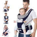 6-in-1 Adjustable Baby Carrier with Hip Seat – 11.8–15.7in Adjustable Height, Breathable Mesh & Multi-Position Carry for Newborn to 36 Months (Blue)